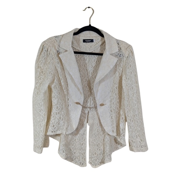 Ivory Lace Blazer/Cover Up Size M - Picture 1 of 4
